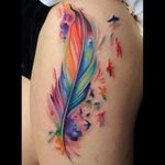 Pretty water colour feather