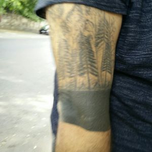 My son sent me a drawing so I inked it on my arm...