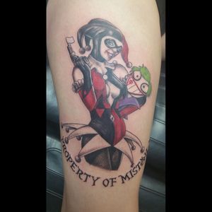 Harley Quinn with Property of Mistah J by Hank Cunningham at Artistic Skin Design and Body Piercing in Indianapolis, Indiana