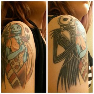 Nightmare Before Christmas Jack and Sally by Miles Birden at Artistic Skin Design and Body Piercing in Indianapolis, Indiana