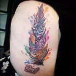Feather tattoo #feather  #dad #colour