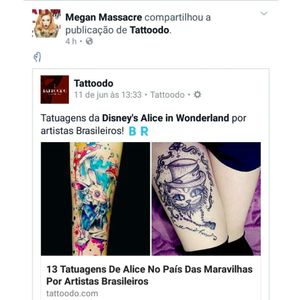 A @megan_massacre compartilhou minha matéria com tattoos da Alice no país das maravilhas! 😍#tattoodo #TeamTT