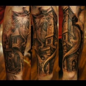 I need to finish my leg tattoo with a castle. There are two dragons already tattooed and I would love to have Mr Ami James complete the scene. This would truly be a dream come true from a talented artist whom I could trust.