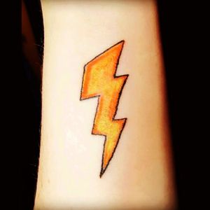 Quick bolt tattoo 6 years ago. #bolt #orange #yellow #inked #inkedcanadian #tattooed #tattooedchick