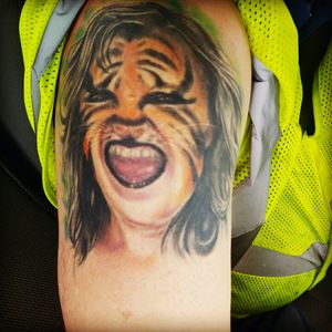 Woman tiger tattoo by chad chase