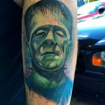 Newest piece I got,start of my left sleeve. Tattoo by Billy Mackey #tattoo #frankenstein #monster #universalmonsters