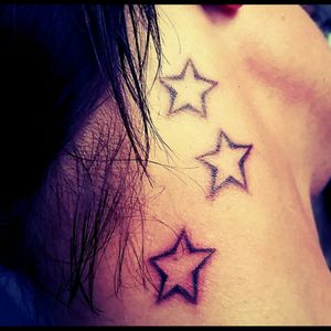 Tattooed with ashes of my deceased grantparents☆#necktattoo #mystarsinheaven #tatoodo