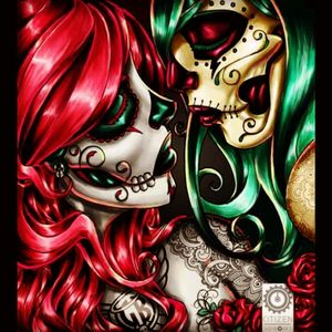 #tattooidea #maybesomeday #color #sugarskull #ladysfirst #kiss