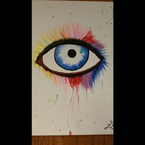 Just a sketch on canvas I did.#eyeball #painting