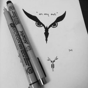 Tattoo design :) #minimalist #owl #stylized #micron #drawing