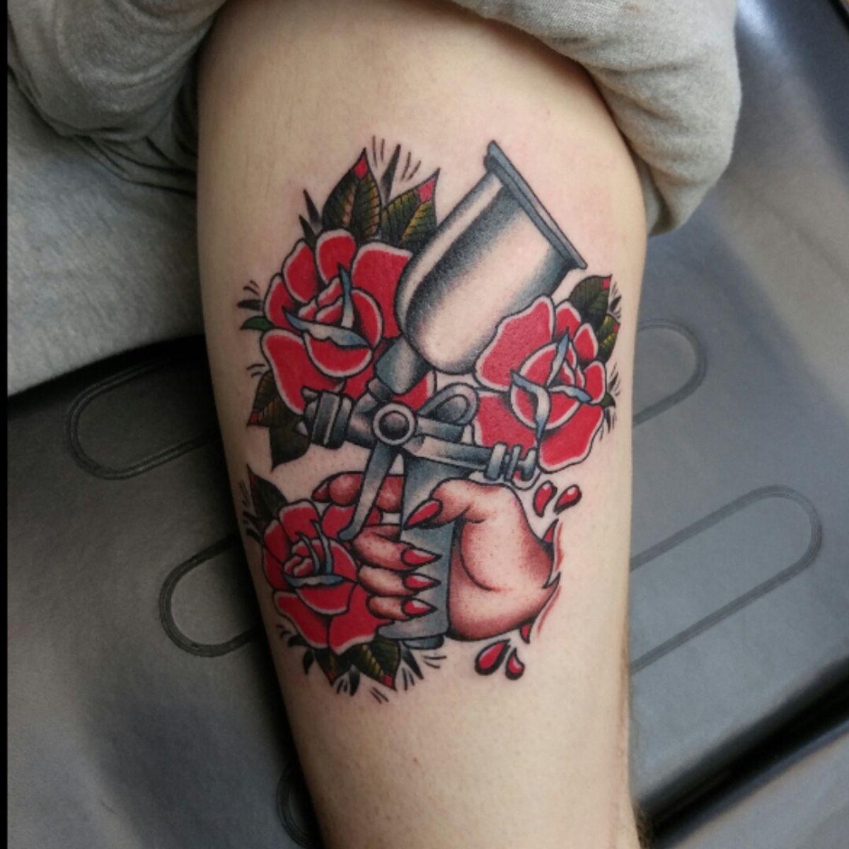 Tattoo uploaded by Christopher Dolsen • Paint gun on my painter pal