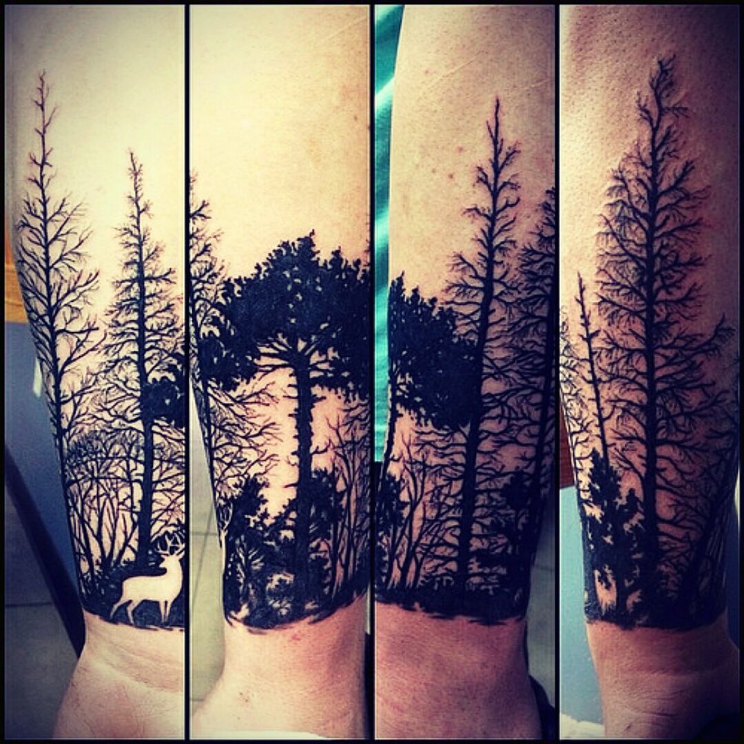 treeline forearm tattoo