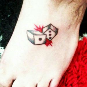 Friday the 13th tattoo on my foot #fri13th #tattoo #inked #ink #dice