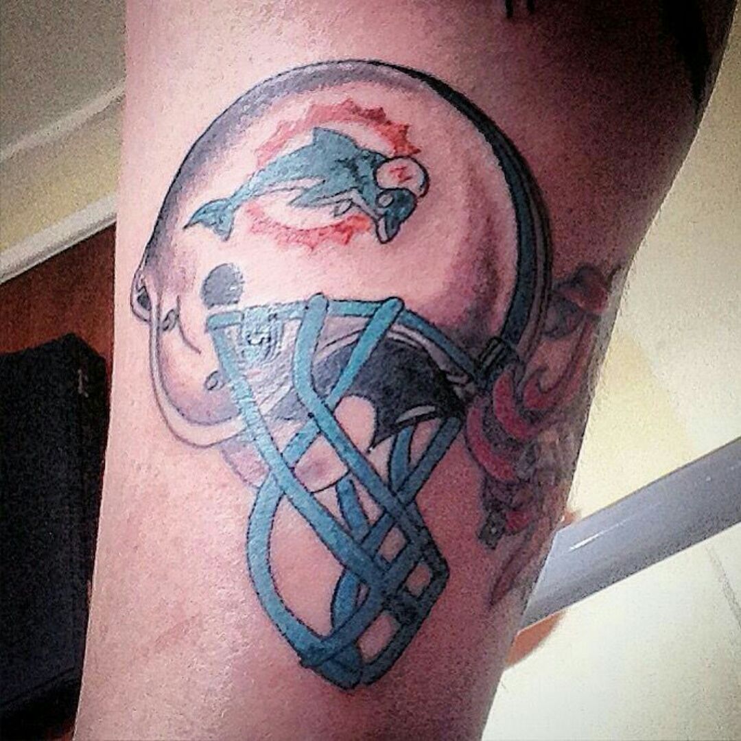 Its national tattoo day any love for my old mans ink he got this  morning  rmiamidolphins