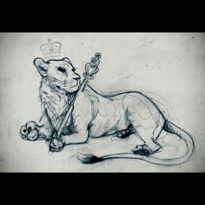 A nicely draw lioness  ... artist unknown