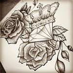 #diamond #rose #crown #drawing