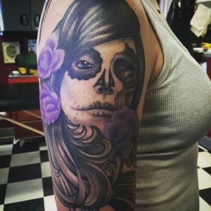 My Day of the Dead on my upper right arm! I'm working on a full sleeve.