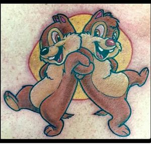 Chip and Dale ❤ by Theo For info or bookings pls contact us at art@royaltattoo.com or call us at + 45 49202770 #royal #royaltattoo #royaltattoodk #royalink #royaltattoodenmark #chipanddaletattoo #chipanddale #chipmunk #disney #cartoon #dance #party #rednose