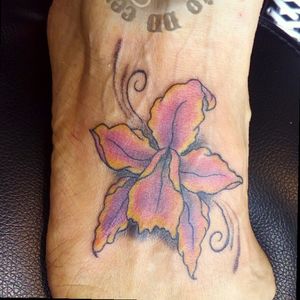 #orchidea #flower #tattoo #inkedgirl #inked #color  #DenInk