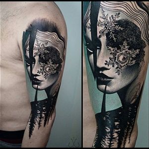 Totally sick black & grey snow queen portrait realistic tattoo#dreamtattoo #mydreamtattoo