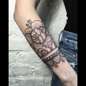 Cool black & grey flower tattoo