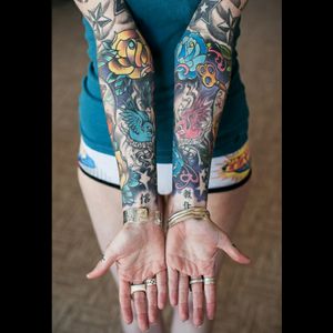 Awesome colorful sleeve tattoos #dreamtattoo #mydreamtattoo