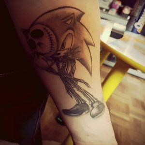 Sonic and jack skelington by logan #dreamtattoo