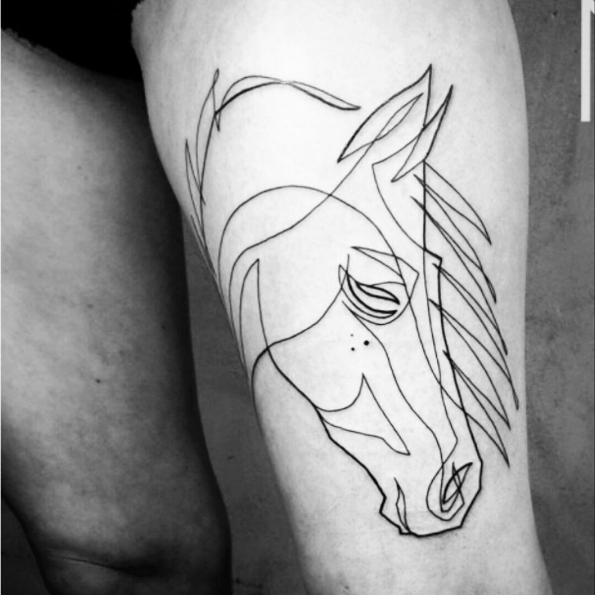 horse outline tattoo