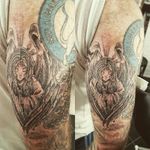 #angel #religioustattoo #pray #blackandgrey #sleeve #memorial #tat #tatt #tattoo #tattooed #tattooartist #swag #cool #detail #likemypic #instattoo #uk #kent #nopain #nogain #ink #inklove