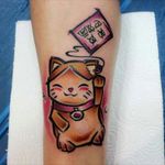 #cute #chinese #ManekiNeko #cat #sketchytattoo #sketchtattoo made by #MariuszKaczmarek