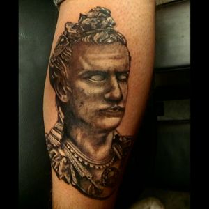 #blackandgrey #Caligula #statue #portrait #photorealism #tattoosbyfisch #dreamtattoo