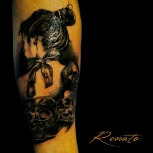 En fuck ink tattoo by Renato Castro #mujer #espalda #craneos
