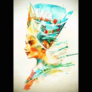 #watercolor #queennefertiti #nefertiti #Egypt  #tattooidea