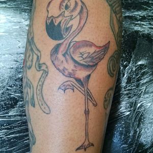 Done on a co-worker. #flamingotattoo
