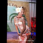 Vintage fashion show in waikiki by Cherry Girl Hawaii...love working with this photographer. #pinupmodel #oahu #victoryroll #chestpiece #sleeve #handtattoo #thightattoo #redlips #aloha