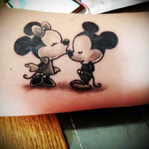My sister Minnie and Mickey mouse tattoo #love #kisses #sweet #cute