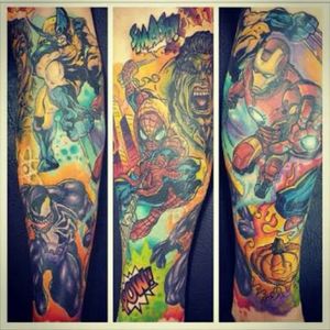 #dreamtattoo Getting a Marvel/DC sleeve on my vacant leg would be ideal
