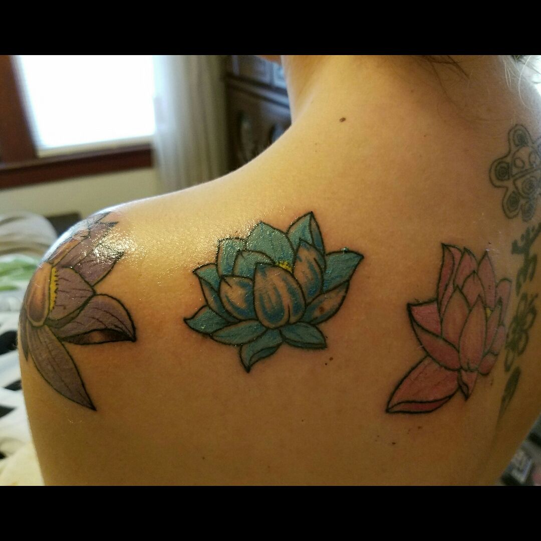 floating lotus tattoo