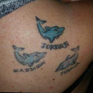 My dolphins done with my kids names. Maddison & Joshua done together then Jordan added after she was born