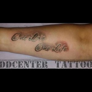 #DDcenterInk #tattoo #tattoolettering #onelove #onelife #U2 #inked #tattooartist #DenInk