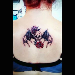 This is my first and only tattoo for the moment I tell people it's about my favorite band "Avenged Sevenfold" but it has a more important and personal meaning to me. #avengedsevenfold #metalband #roses #skull #deathbat #meaningful  #importance