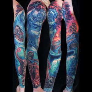 not exactly what I want but I like the style I want a ocean side piece from top of ribs to mid thigh #dreamtattoo