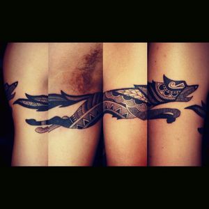wolf tribal armband tattoos