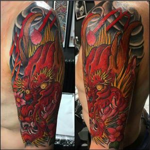Dragon tattoo on my arm by Dan Arietti Brighton England #dragontattoo  #dragon  #japanesetattoo #japanesedragon