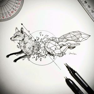 #geometricalbeast #kerbyrosanes #fox #half #drawing Beautiful fow made by kerby rosanesNot my work