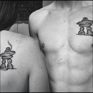 #brother&sister #inukshuk #family Family tattoo made by a brother & sister Not my work