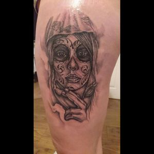 My day of the dead tattoo...freshly done back in jan 2016 😆