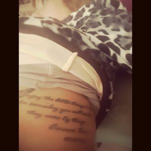My ribs tattoo sorry u can't read it but it's a lovely saying and Included my sons name and d.o.b xx