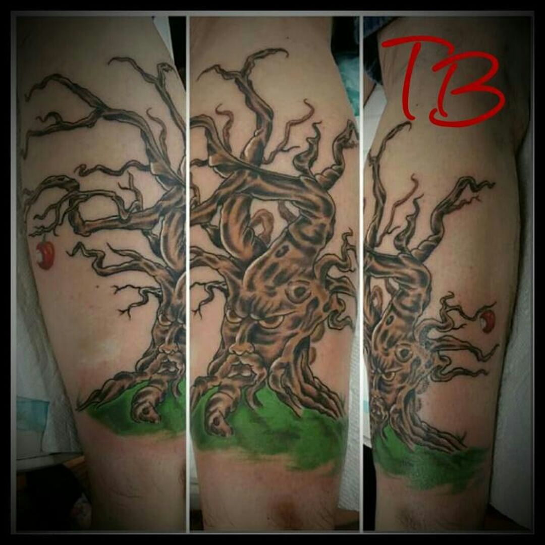 angry orchard tree tattoo