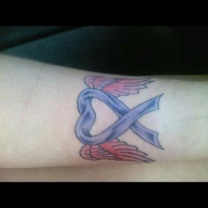 One I drew, Cancer Ribbon for my Grandfather, Angel Wings for my Niece.